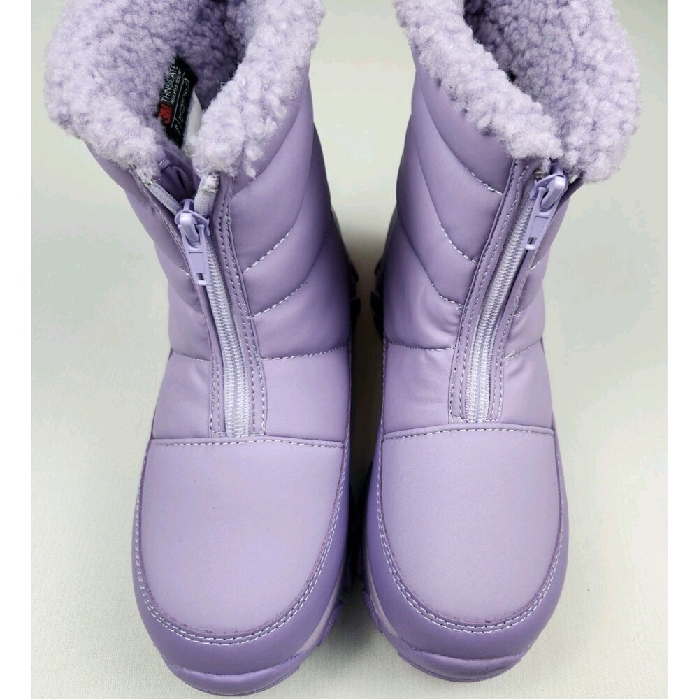 DSG Girls Quilted Menace 100g Winter Boots Girls 5 Purple Water-Resistant Sherpa